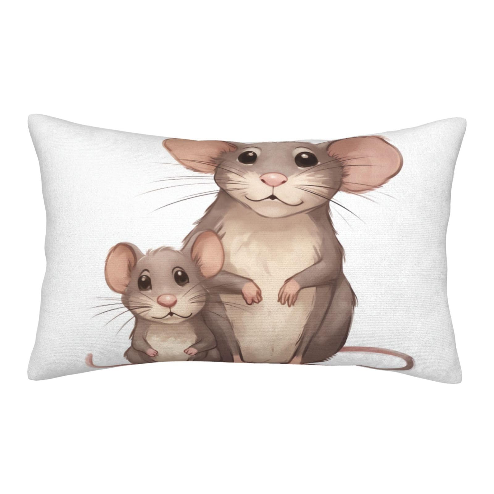 Velvet Pillowcases 16"x24" Ultra Soft Breathable Pillow Cases, Luxury Fuzzy Throw Pillow Covers with Zipper, Rats Pillow Shams All Seasons Decorative Cushion Cases for Couch