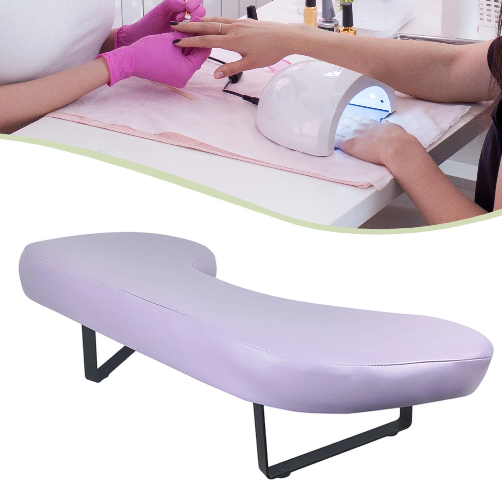 Harilla Cuscino per unghie a forma di U, poggiapiedi per manicure, poggiapiedi per unghie per professionisti, fai da te per la casa, Viola