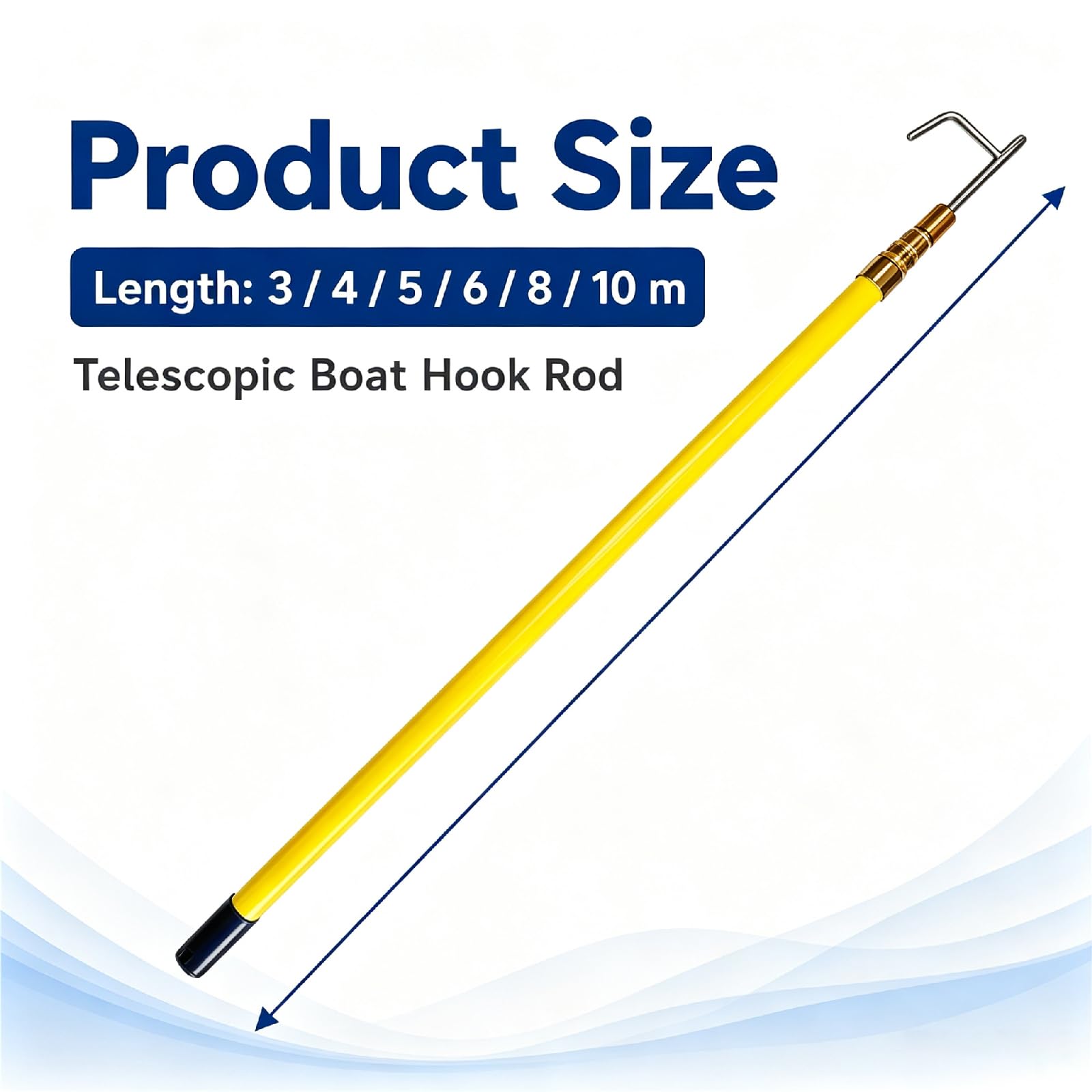 Asta telescopica per Gancio da Barca,Mezzos Marinaio Nautico ad Alta Resistenza,Mezzos Marinaio telescopico Nautico,Rust Resistant,Lightweight,per ormeggi e Accessori