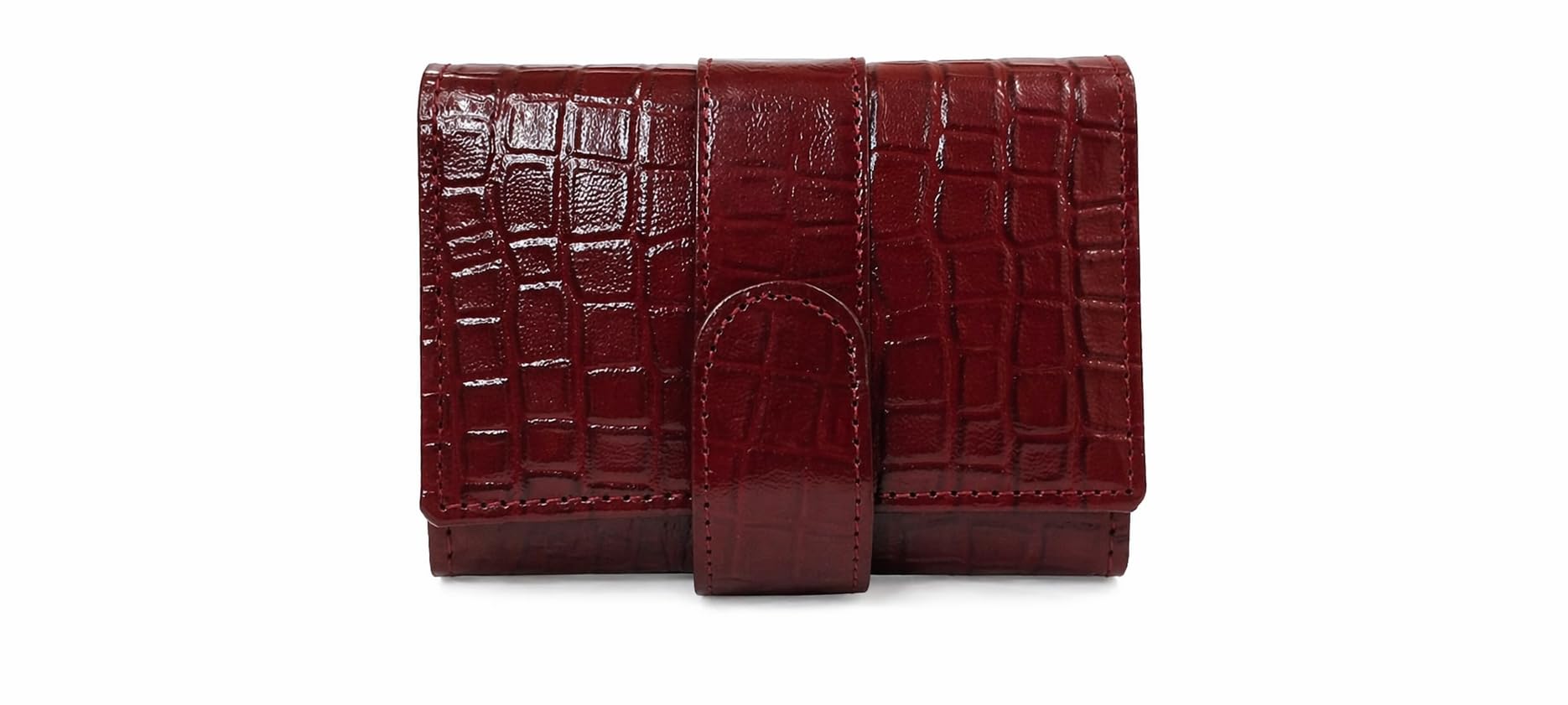 Genuine Leather Croc Pattern Hand Small Wallet for Women | Daily Use | Easy to Carry with Premium Feel (Marron)-image-48