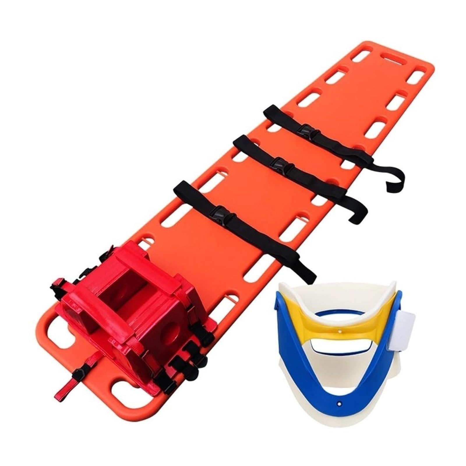 SGKOMN Lightweight Stretcher Spine Board Stretcher, Water Floating Stretcher, Swimming Pool Rescue Stretcher, Life Board with Head Bed and Neck Brace, First Responders, F