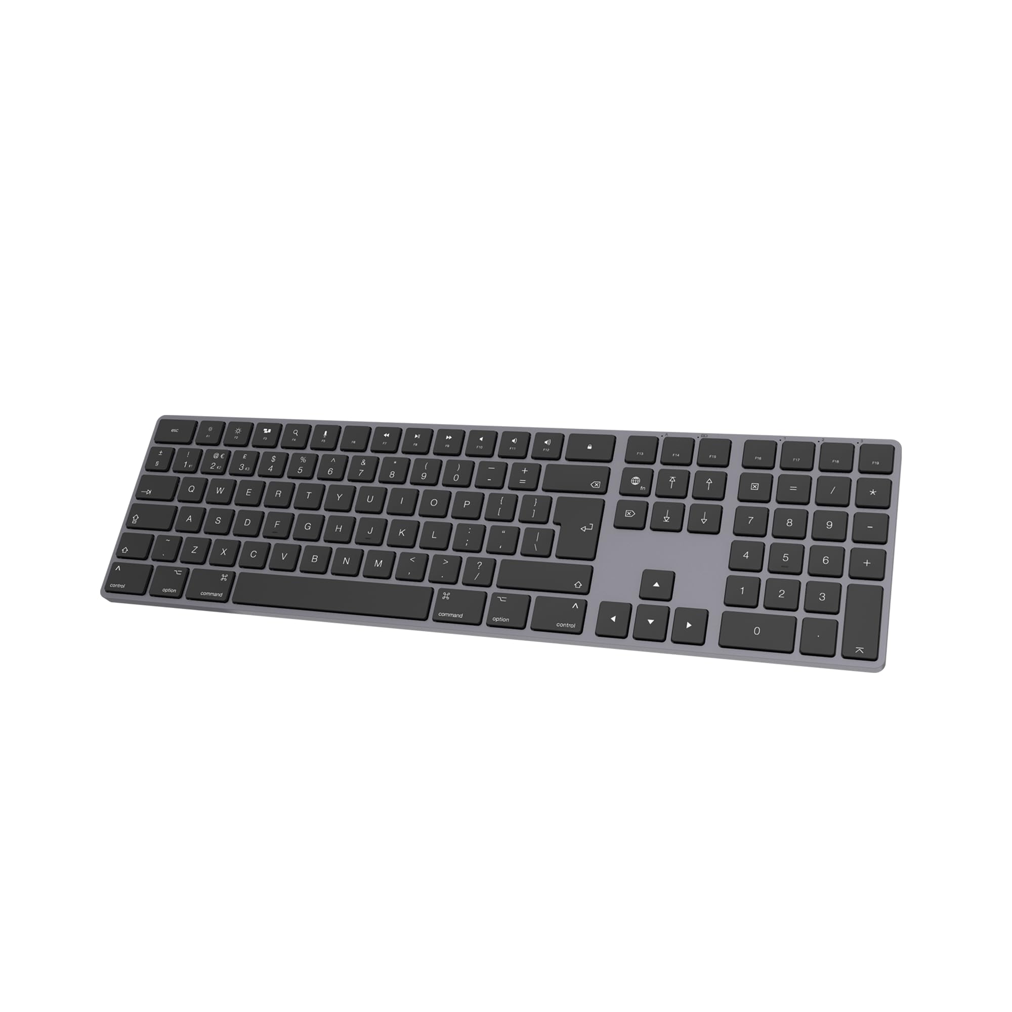 Clavier Bluetooth sans fil en aluminium pour Mac, touches discrètes et silencieuses pour multi-appareils, compatible avec Apple iMac, MacBook, Mac et iPad, batterie rechargeable, gris