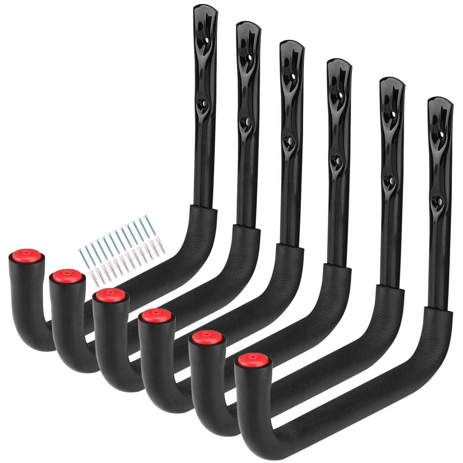 Ganchos de almacenamiento resistentes para garaje, colgador de almacenamiento de escaleras de 25 cm para montaje en pared para escalera, bicicleta, herramientas de jardín, silla plegable, pala