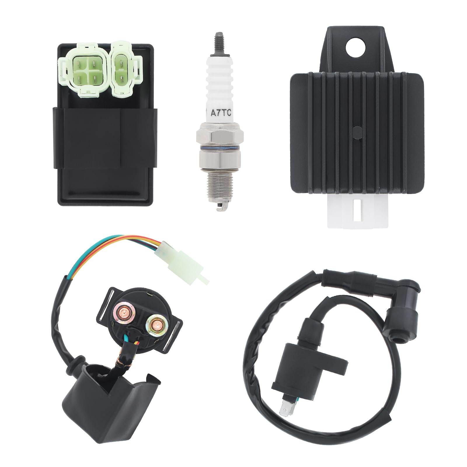 Kit CDI Bobine D'allumage + Régulateur Redresseur + Aimant - Pour Quad PIT, ATV, Buggy 150cc 250cc - 4 Pièces, Qualité Supérieure