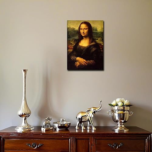 Miniatura 3 de YRYWAWA Mona Lisa de Leonardo Davinci The World Classic Paintings Reproducción de arte de pared impresiones en lienzo galería réplica vintage
