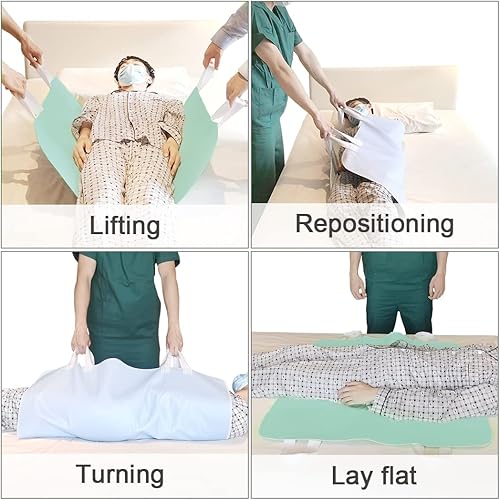 Miniatura 3 de Paquete de 2 almohadillas de cama para incontinencia, lavables, reutilizables, impermeables, con 4 asas prácticas, almohadillas de cama para