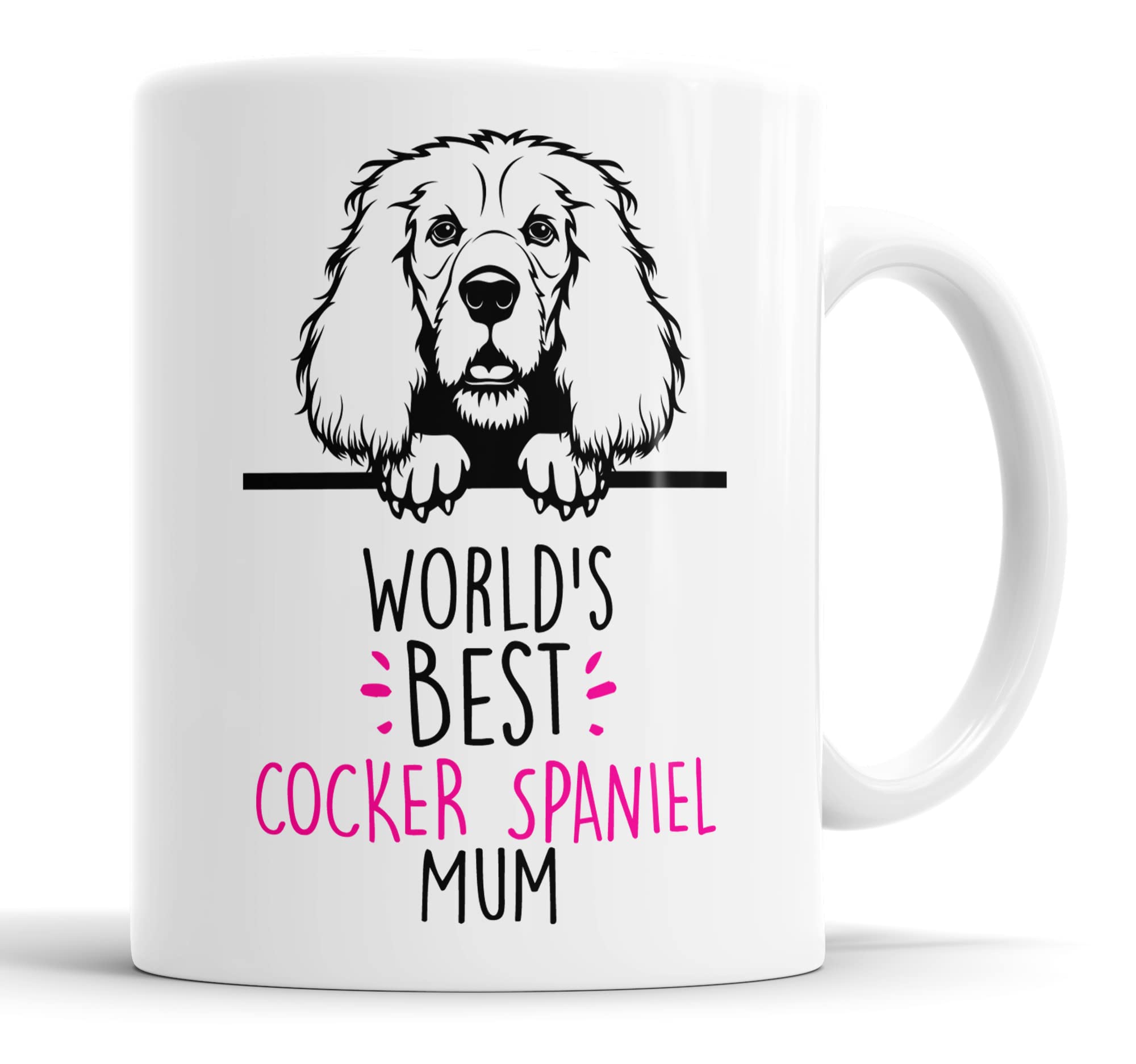 Faithful Prints Cocker Spaniel World's Best Mum Mug Dog Mum Cocker Spaniel Mum Cup Friend Funny Gift for Birthday Christmas, Cocker Spaniel Mug
