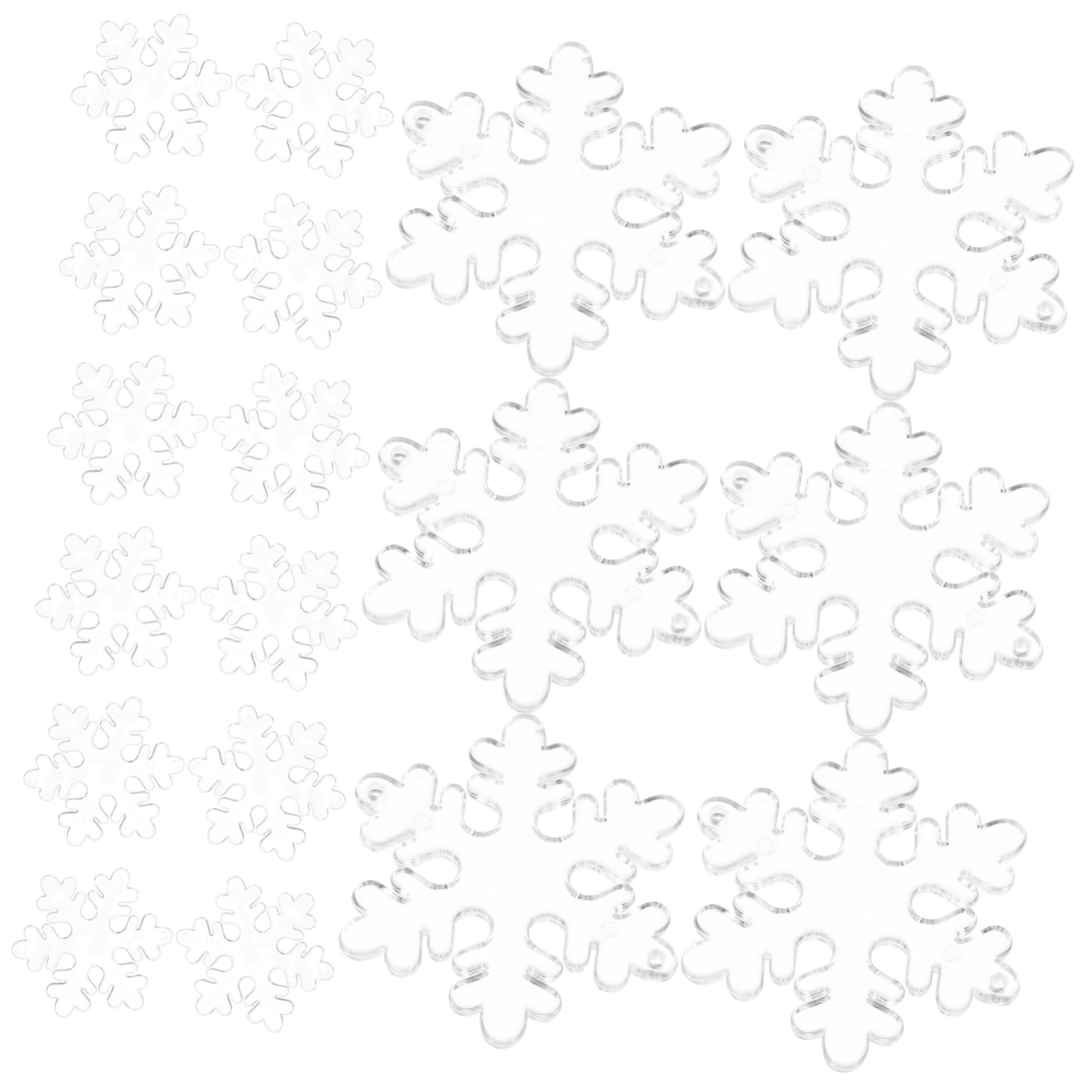 TOPBATHY 200 Pièces Flocon De Neige Transparent Décoration De Flocon De Neige Suspendue Décor De Flocon De Neige Suspendu De Noël Ornements Clairs De Flocon De Neige Acrylique
