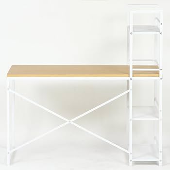 Amazon｜不二貿易 ラック付きデスク ルール 幅120.5×奥行64cm
