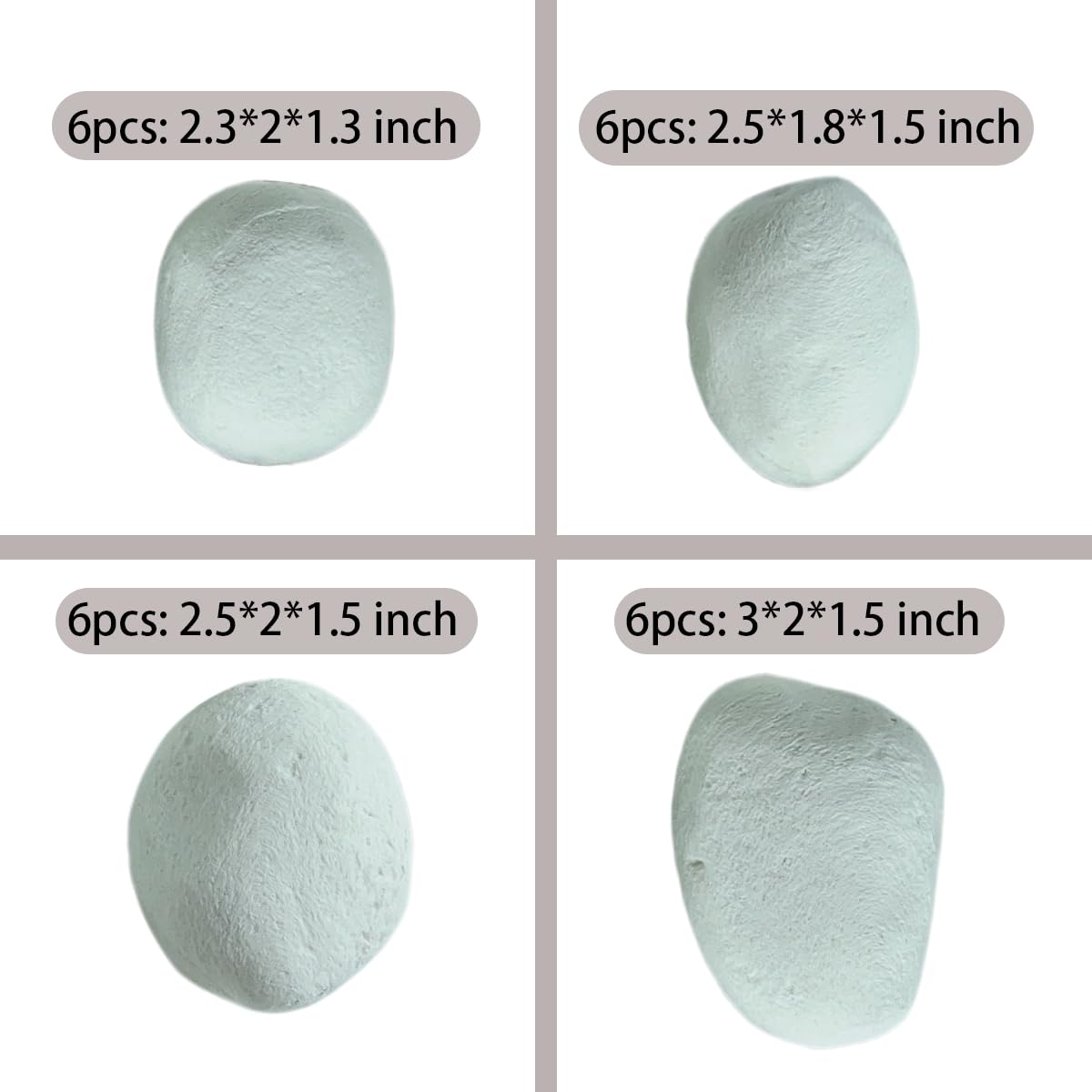 Ciottoli in ceramica per camino, 24 pezzi, ciottoli di lava rotondi, tronchi a gas, per caminetti e bracieri interni ed esterni, pietre decorative (bianco)