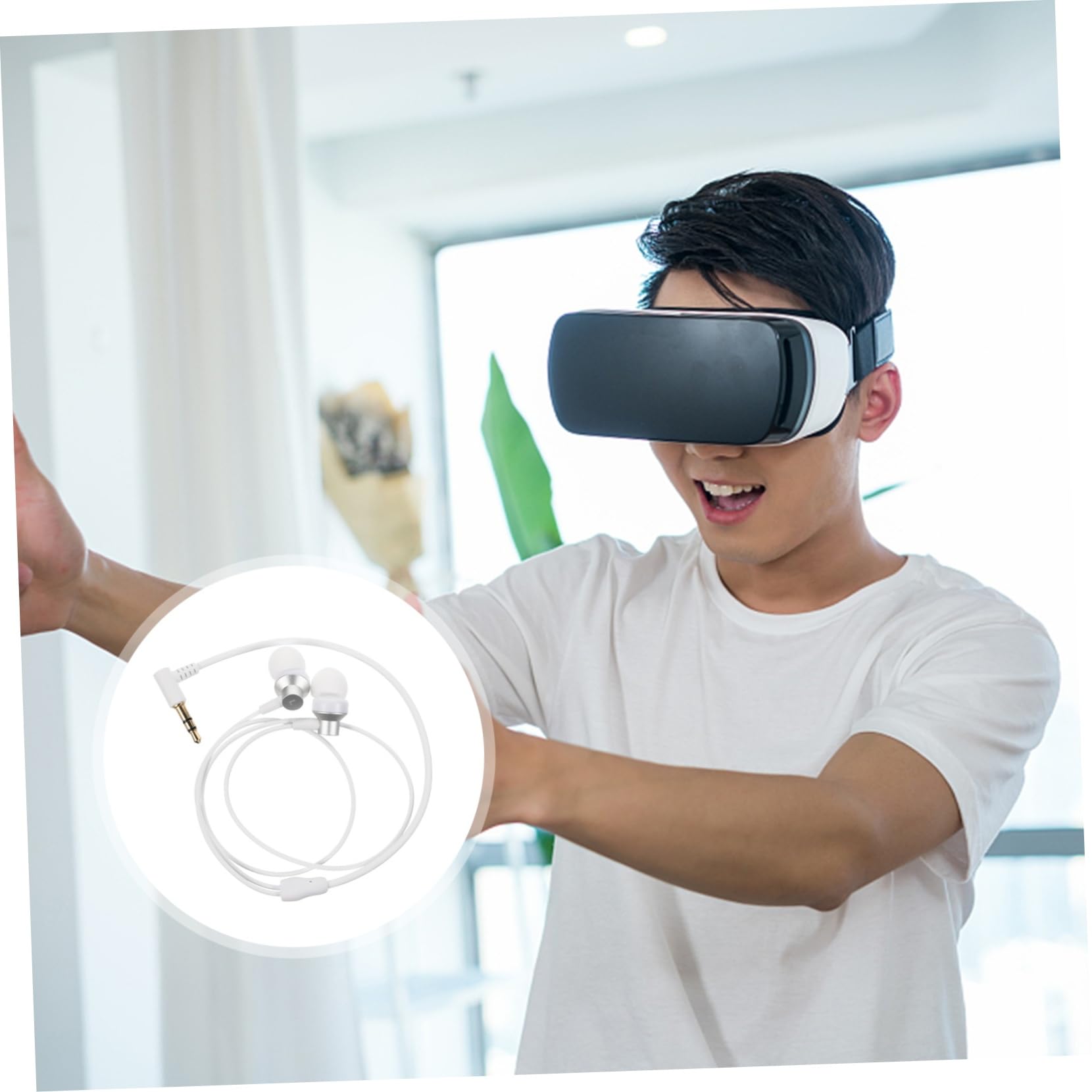 HEMOTON 2pezzi Cuffie In-ear Per Auricolari Portatili Con Suono Potente e Design Pratico Compatibili Con Vr Glasses Per Giocatori e Amanti Della Realtà Virtuale