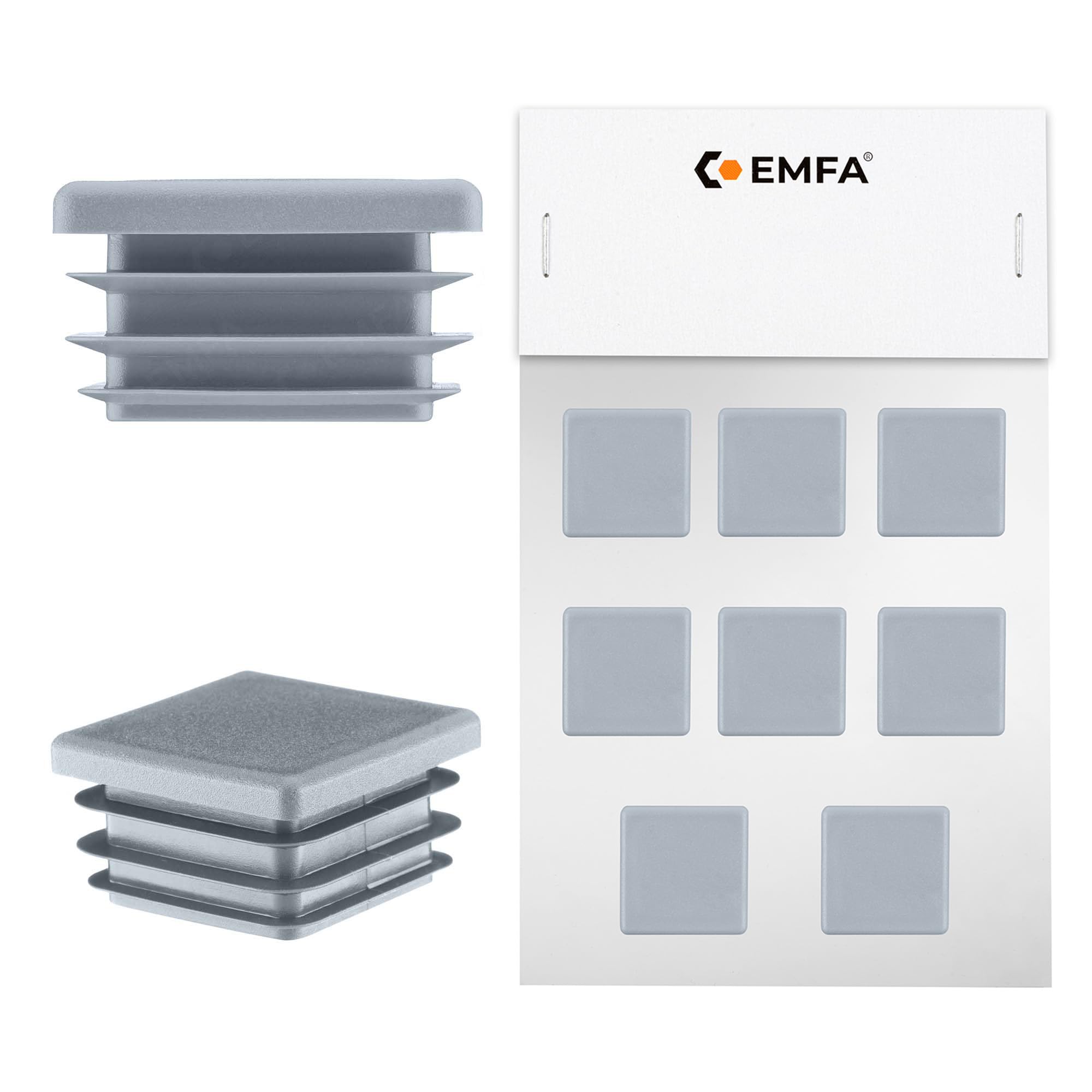 EMFA Tappo Terminale Per Tubo Quadrato 30x30 Mm Bianco – Tappi In - Foto 6