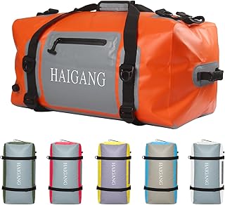 Haigang 70L Waterproof Duffel Bag Travel Dry Bag, Large Capacity, Adjustable Thickened Straps and Handles, Zip Closure, Air Valve, Keep Equipment Safe, Suitable for Boating Rafting Motorcycle Kayaking