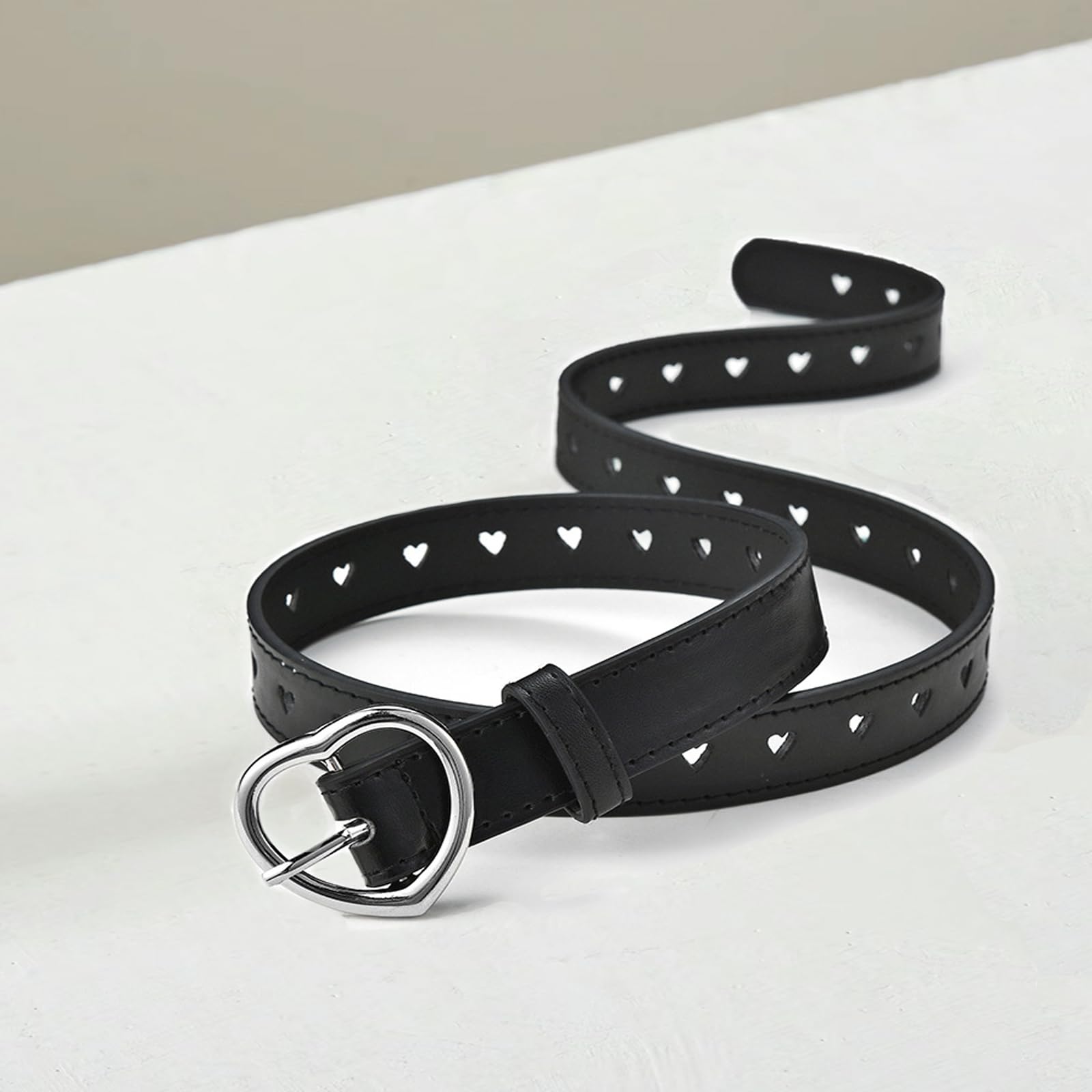 Cinture Per Bambini e Ragazze, Cintura Elastica Sottile, Fibbia a Forma Di Cuore, Adatto Per Abiti, Pantaloni e Giacche