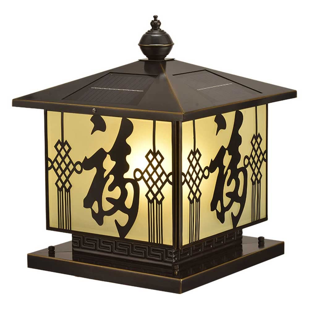 Éclairage paysager étanche avec cette lampe colonne solaire noire de jardin