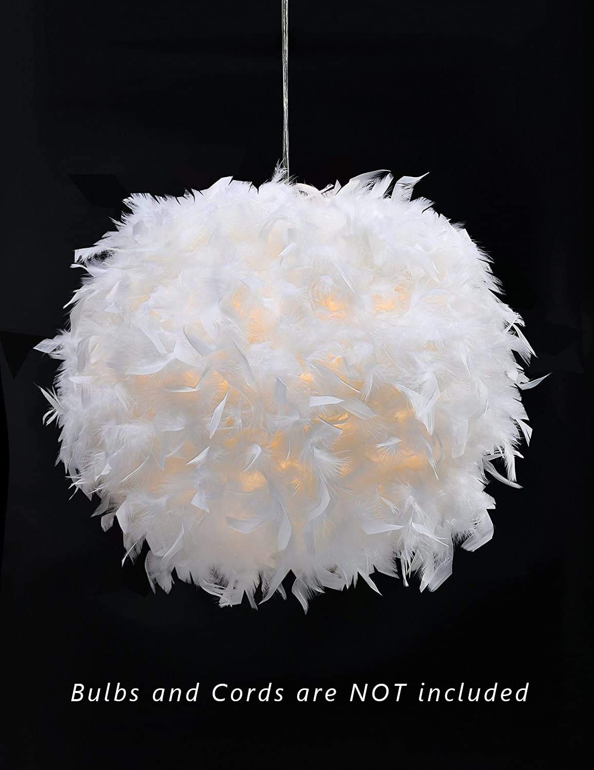 Waneway Feather Light Shade for Ceiling Pendant Light, Fluffy Lamp