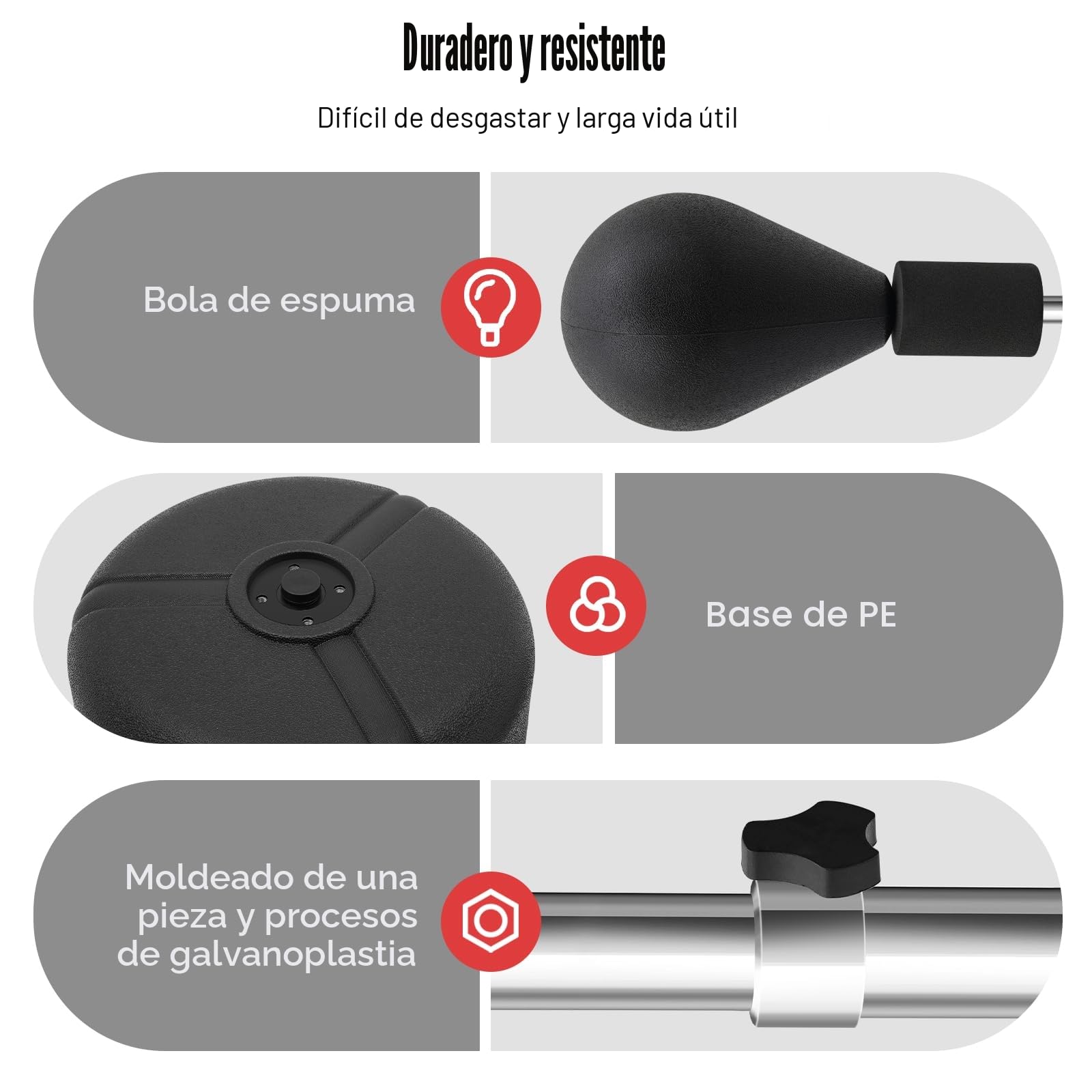 120 cm-160 cm Negro Boxball Standboxsack Punchingball para adultos con base de entrenamiento de boxeo, saco de boxeo de pie, pera ajustable