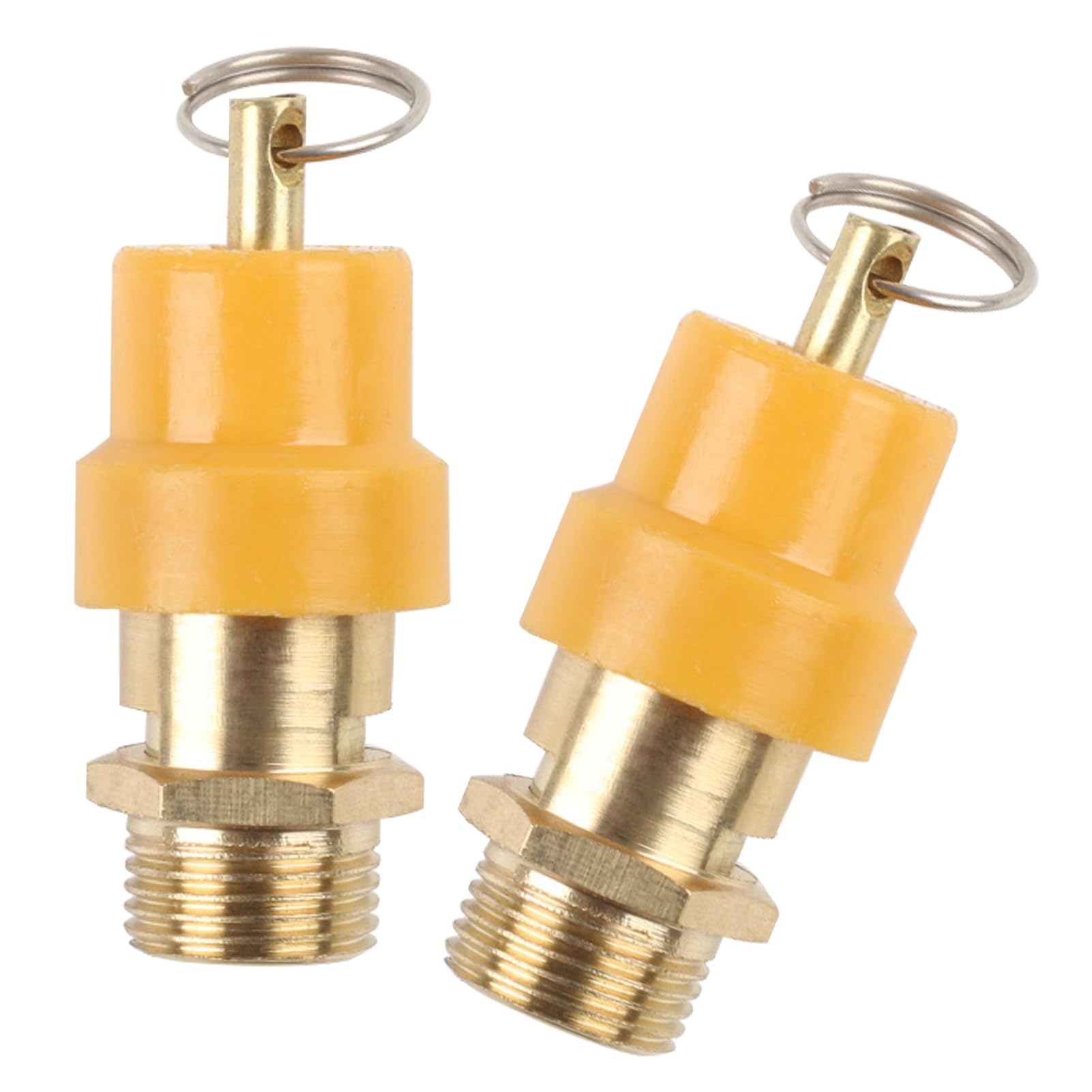 Pack of 2 Compressed Air Safety Valve 3/8 Inch, 145 PSI, Brass Air Compressor Safety Valve, 3/8 Inch BSP Air Compressor Relief Valve, Brass Pressure Relief Valve for Air Compressor 10 Bar