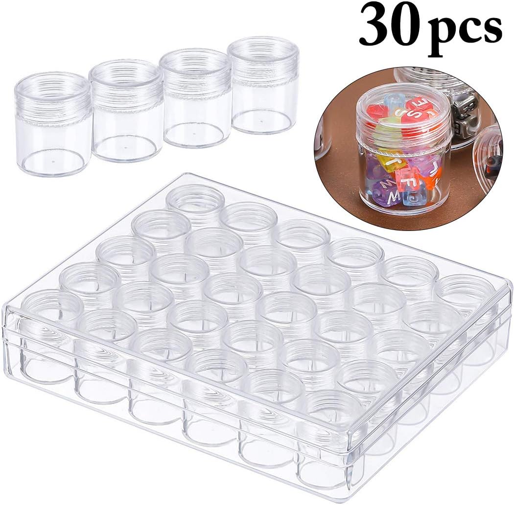 Adjustable 30-Compartment Bead Storage Box, Embroidery Craft Organizer
