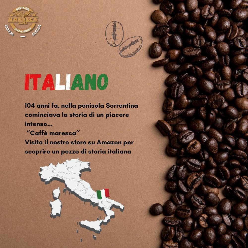 Caffè Maresca - 100% Arabica-Mischung - 1 kg Kaffeebohnen - Handgeröstet in Italien - 1 kg Packung mit Aromaschutzventil - Maresca caffe (Packung mit 2)