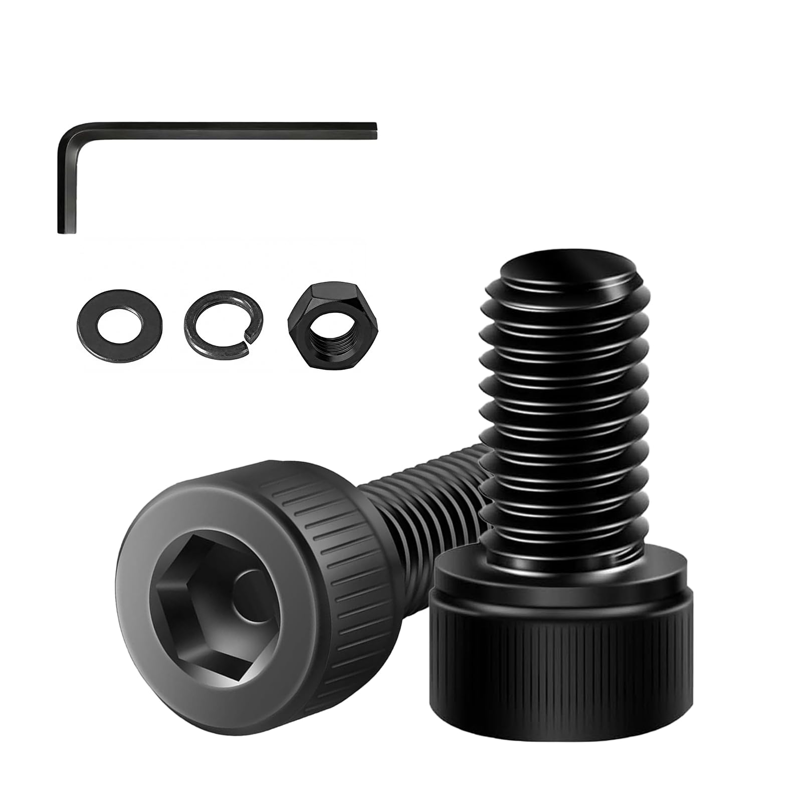 20 Pcs M6 x 12mm Hex Socket Head Cap Screws, 12.9 Grade Alloy Steel, Black Oxide Finish, Allen Socket Drive, Full Threads, Includes Hex Spanner