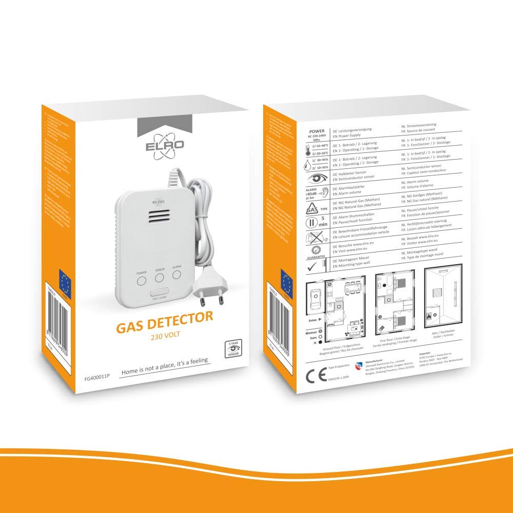 ELRO FG4000P detektor gazu ziemnego (metan) - 230 V