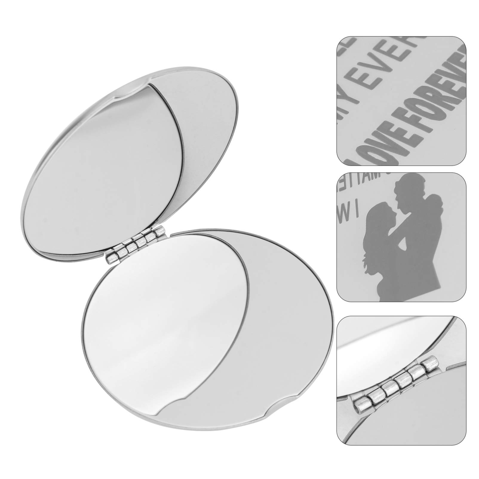minkissy 3piezas Espejo De Maquillaje Plegable Portátil Grabado Personalizado Espejo De Viaje Compacto para Especiales Tu Diseño Elegante y Funcional para Uso Diario