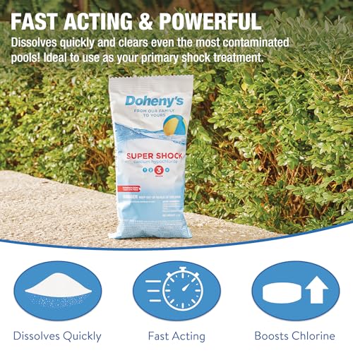Image of Doheny's Super Pool Shock | Pro-Grade Chlorine Shock, Quick-Dissolving, Fast-Acting 68% Cal-Hypo Granular Pool Shock | 24 x 1lb Bags, Proudly Made in the USA