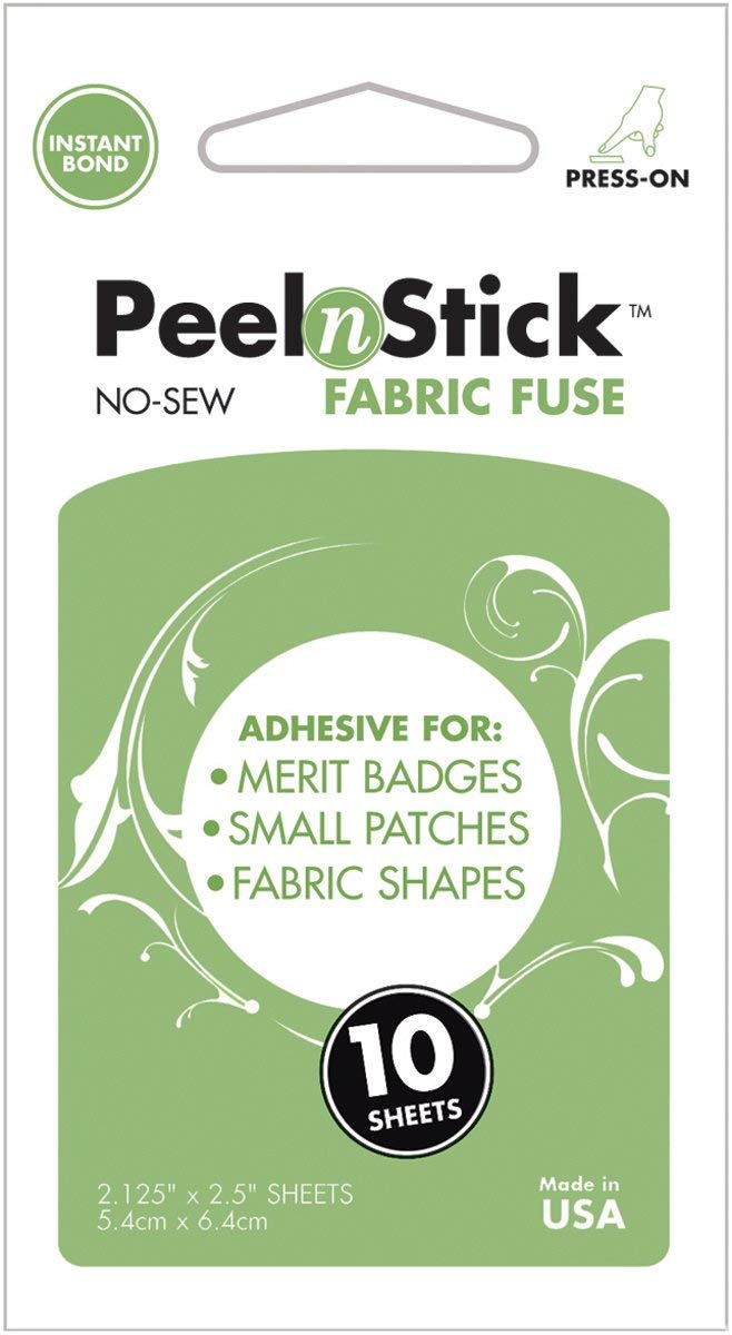 Therm-o-web Peel 'n' Stick Fabric Fuse Adhesive for Small Badges and Patches, White