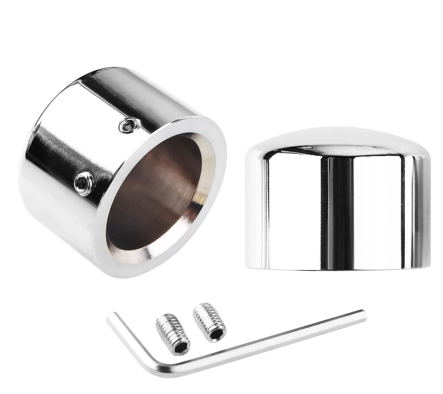 Cache-Écrous D'Essieu Avant Moto Noir – Compatible Harley Electra Glide, Forty Eight, Heritage Softail, Road King, Iron 883 2008-2017