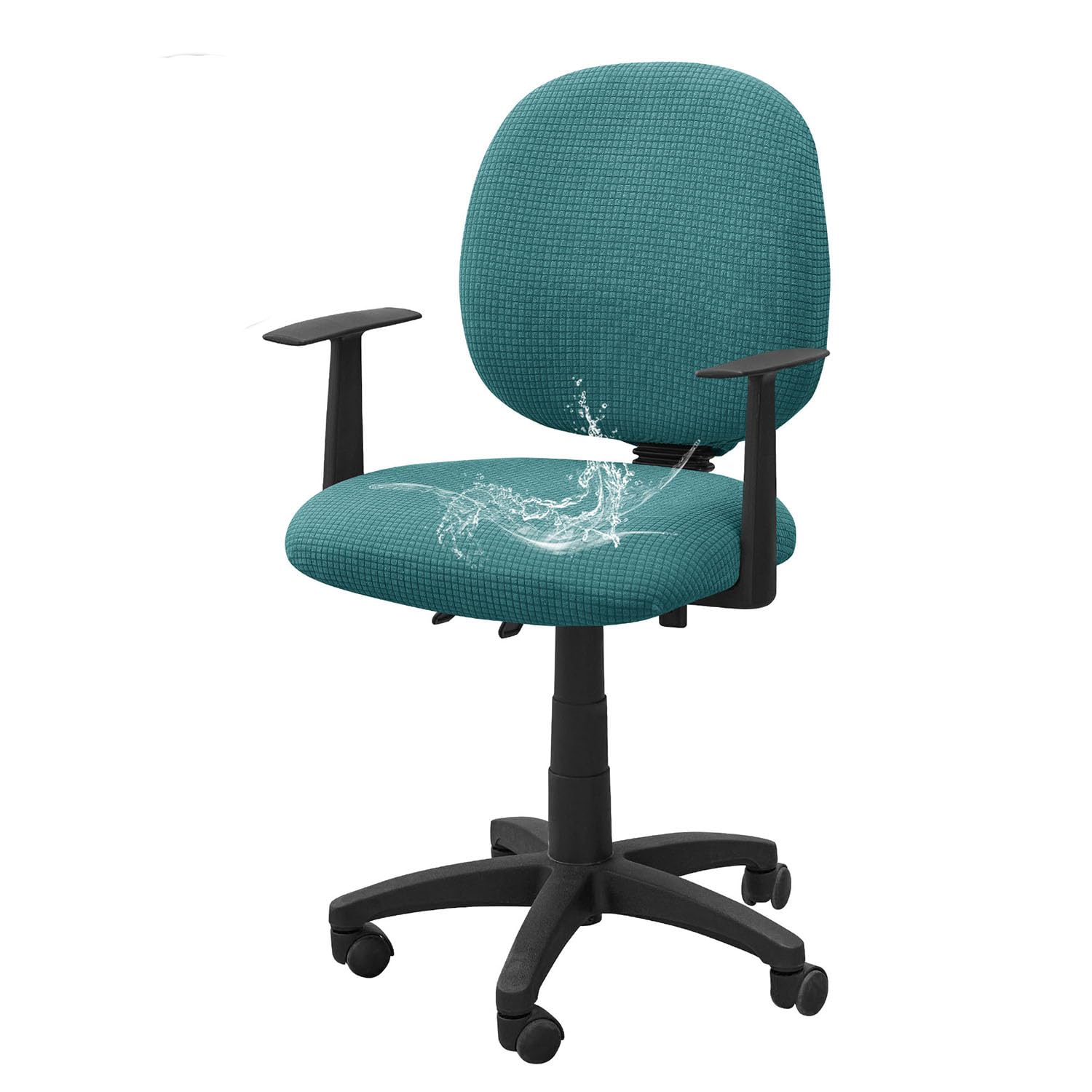 YOPOIY Split Office Chair Cover, Stretch Desk Chair Cover with Backrest and Seat Cover, Washable Computer Chair Covers, Rotating Chair Slipcovers for Home Office (blue,one size)