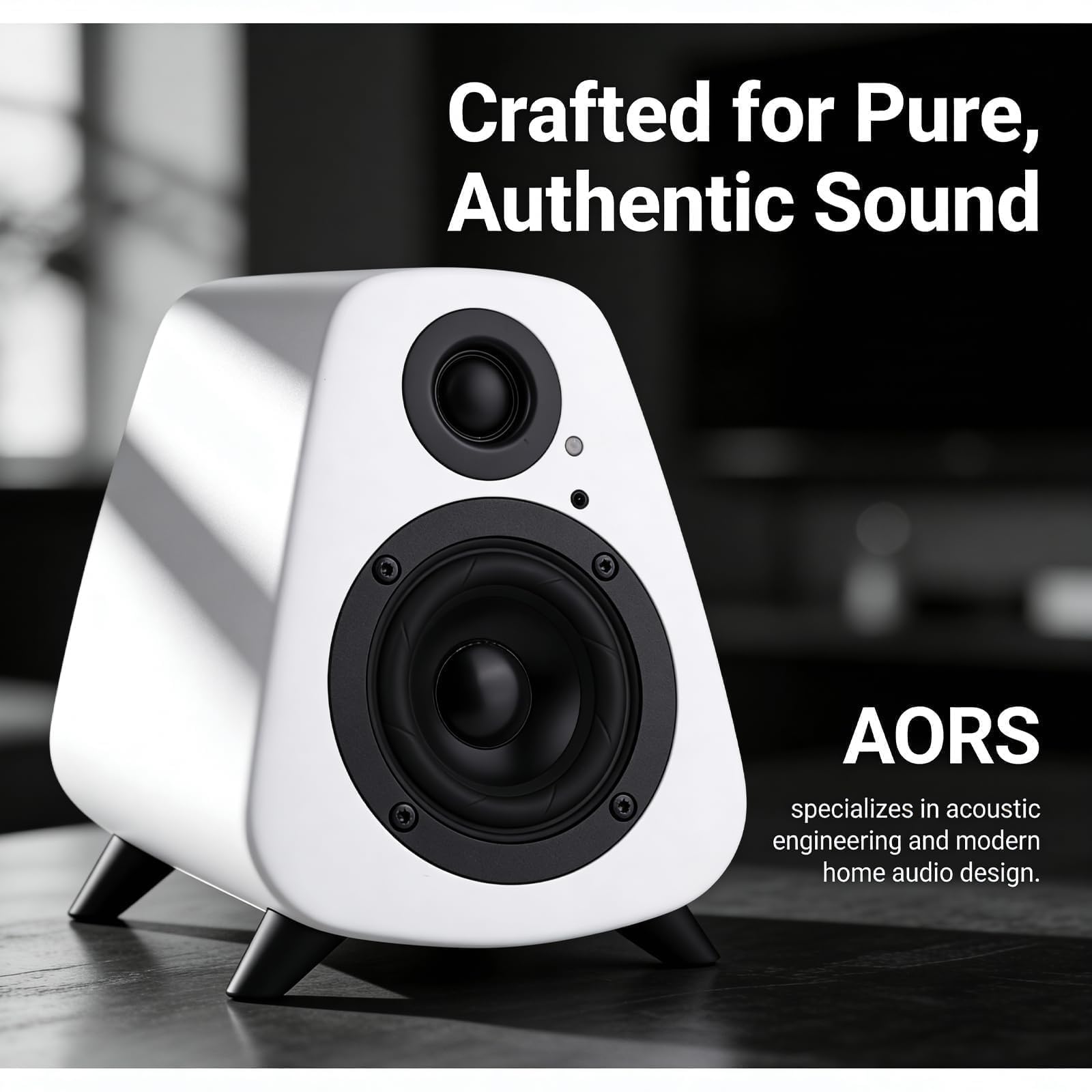 AS31 - Altoparlanti attivi da scaffale Bluetooth 5.3, 2 vie stereo per PC desktop 80W RMS/3" Bass/Midrange/RCA e ingressi in fibra ottica, altoparlanti compatti ad alta potenza in legno - Bianco