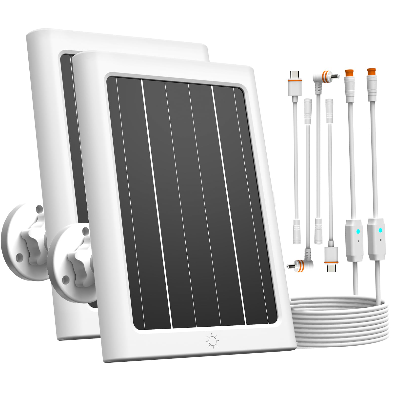 5W Solar Panel for Ring Spotlight Cam Plus/Pro and Stick Up Cam Battery, Solar Power Charger for Ring Cam with Indicator Light,13ft Cable IP66 Solar Panel USB-C and DC Ports(2 Pack)-picture-19