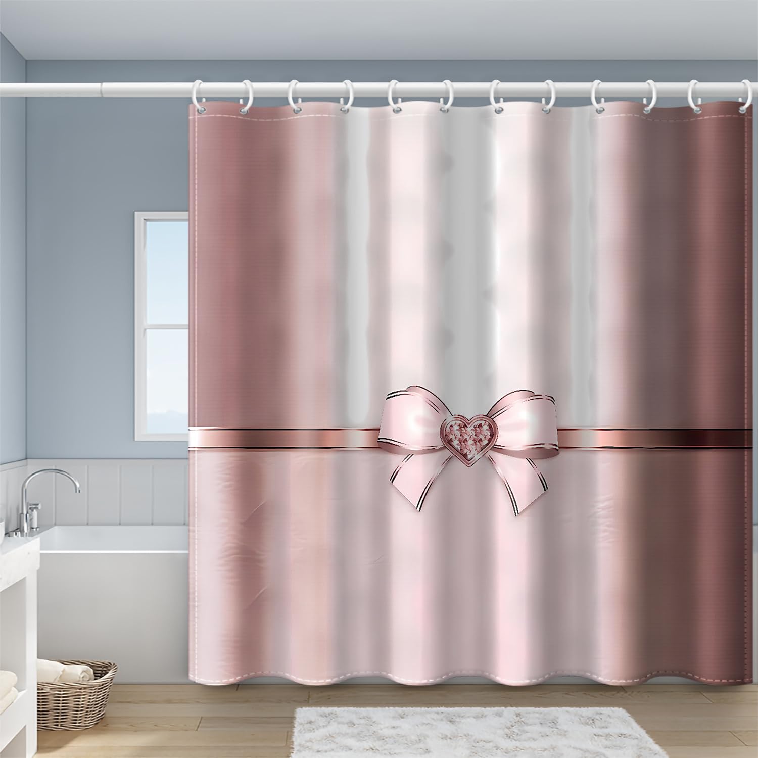 GLWDMB 1 Piece 180x180CM Colorful Ripple Printed Shower Curtain With Hook, Polyester, for Windows And Walls, Bathtub, Bathroom, Machine Washable, All Season Universal