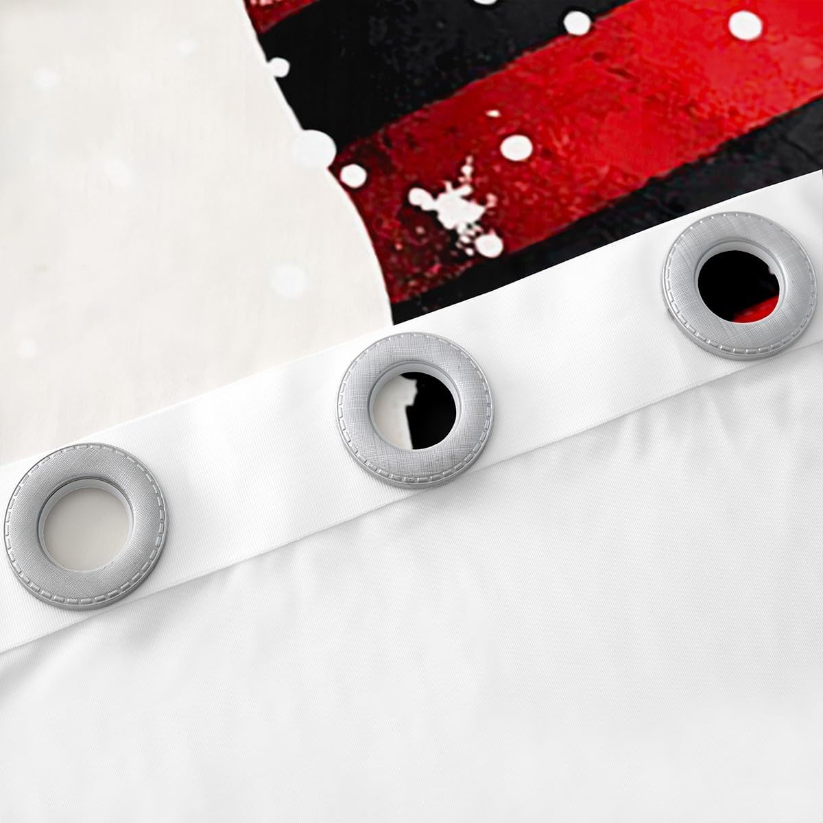 Christmas Gnome Window Curtain for Kids Xmas Berry Leaves Window Treatment Curtain Rustic Farmhouse Plaid Curtains for Bedroom Sketch Style Snowflake Window Drapes,52Wx96L