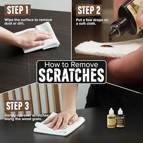 Miniatura 3 de Trade Secret Scratch Remover Mini Pro Set (2x 0.5 oz), Restore & Conceal Small Scratches on Dark & Light Wood Furniture and Flooring – Coconut