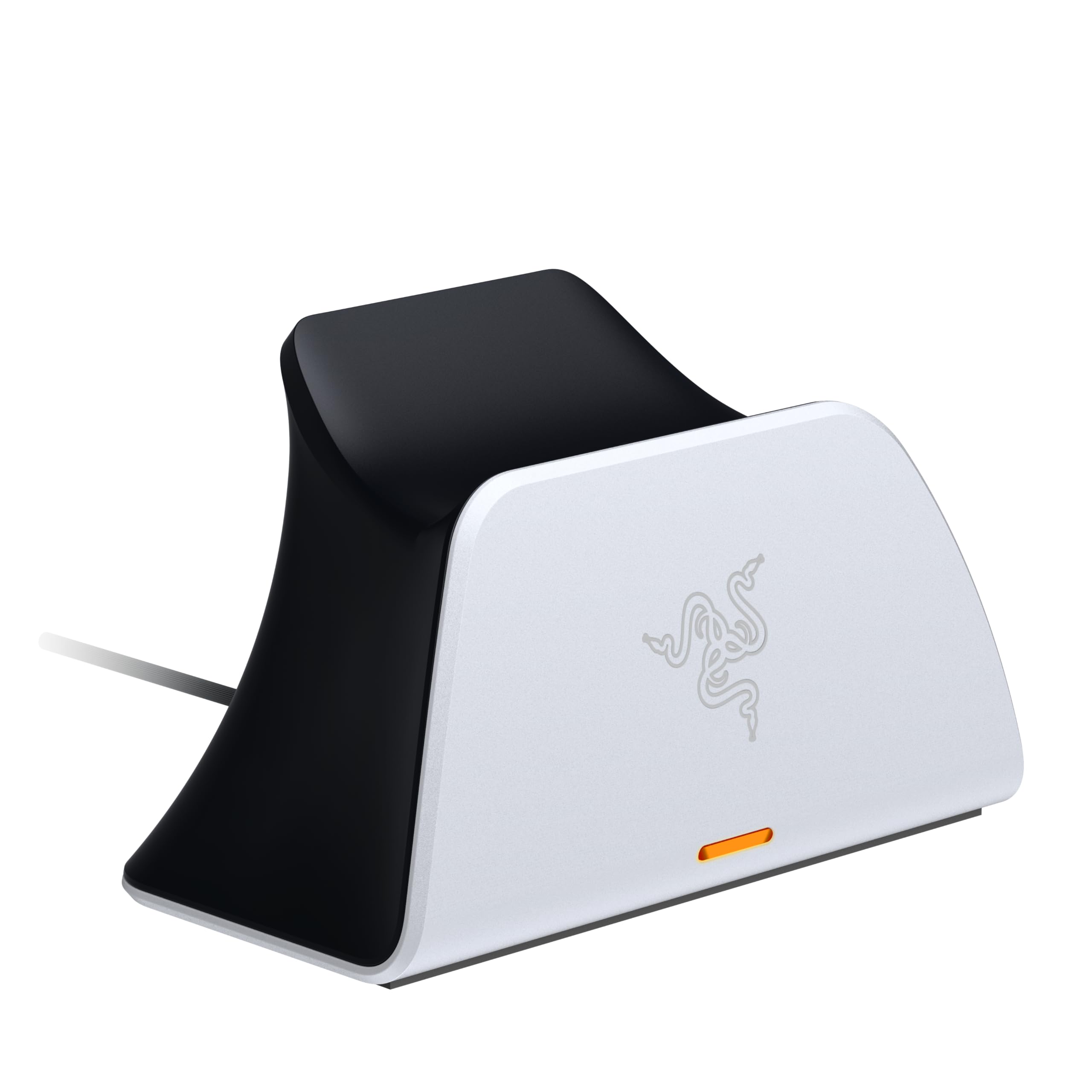 Razer Schnellladestation - Schnellladestation für PS5 Wireless-Controller (Schnellladung , Gebogenes Schalen-Design Einhändige Bedienung, Aufladen per USB) Weiß