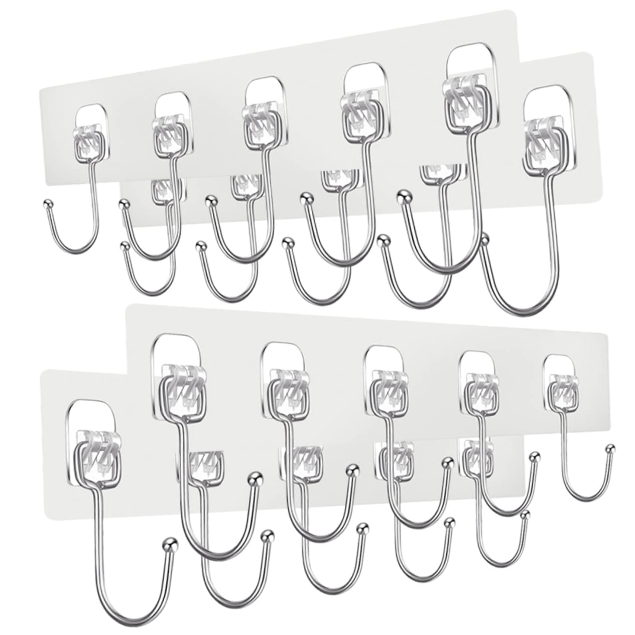 VASDEV 12 Ganchos de Pasta Fuerte, Perchas de Metal para Abrigos, Perchas de Metal para Sombreros de Alta Resistencia, Ganchos autoadhesivos para Colgar en la Pared, Colgador de almacenam