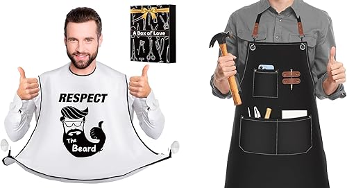 Paquete Lifestyle Essentials para hombre, delantal con babero para barba y delantal de chef resistente, regalos prácticos para aseo y trabajo disponible en Yaxa El Salvador