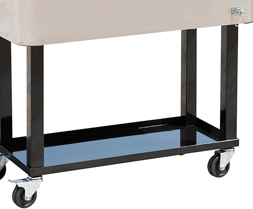 Miniatura 5 de Nevera con ruedas Tenive, 80 cuartos de galón, portátil, hielera para patio, fiesta, bar, bebidas, entretenimiento para aire libre, carro para