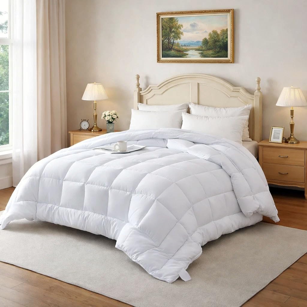 Faboer Anti Allergy 10.5/13.5 Tog All Season Deluxe Microfiber - Luxury Hotel Quality Hollowfibre Cosy Friendly Warm Winter Fluffy Quilt Soft Machine Washable (10.5 Tog, Double)