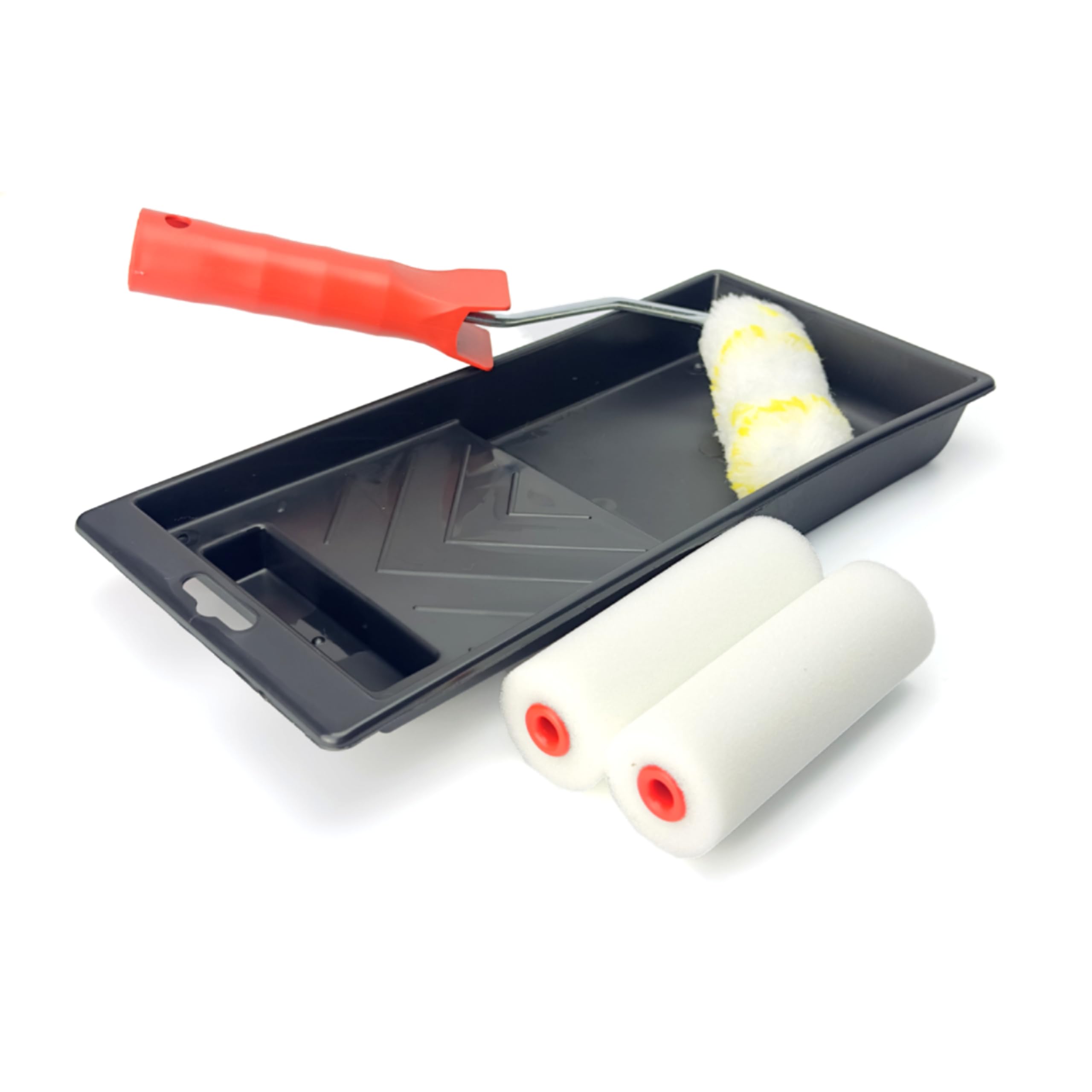 Lizzy Mini Paint Roller Set 5 Piece Kit with Tray and Fleece Rollers Precision Painting Set for Walls Edges Ceilings Doors Skirting Boards Wood Metal Surfaces Smooth Finish Easy Use DIY Kit