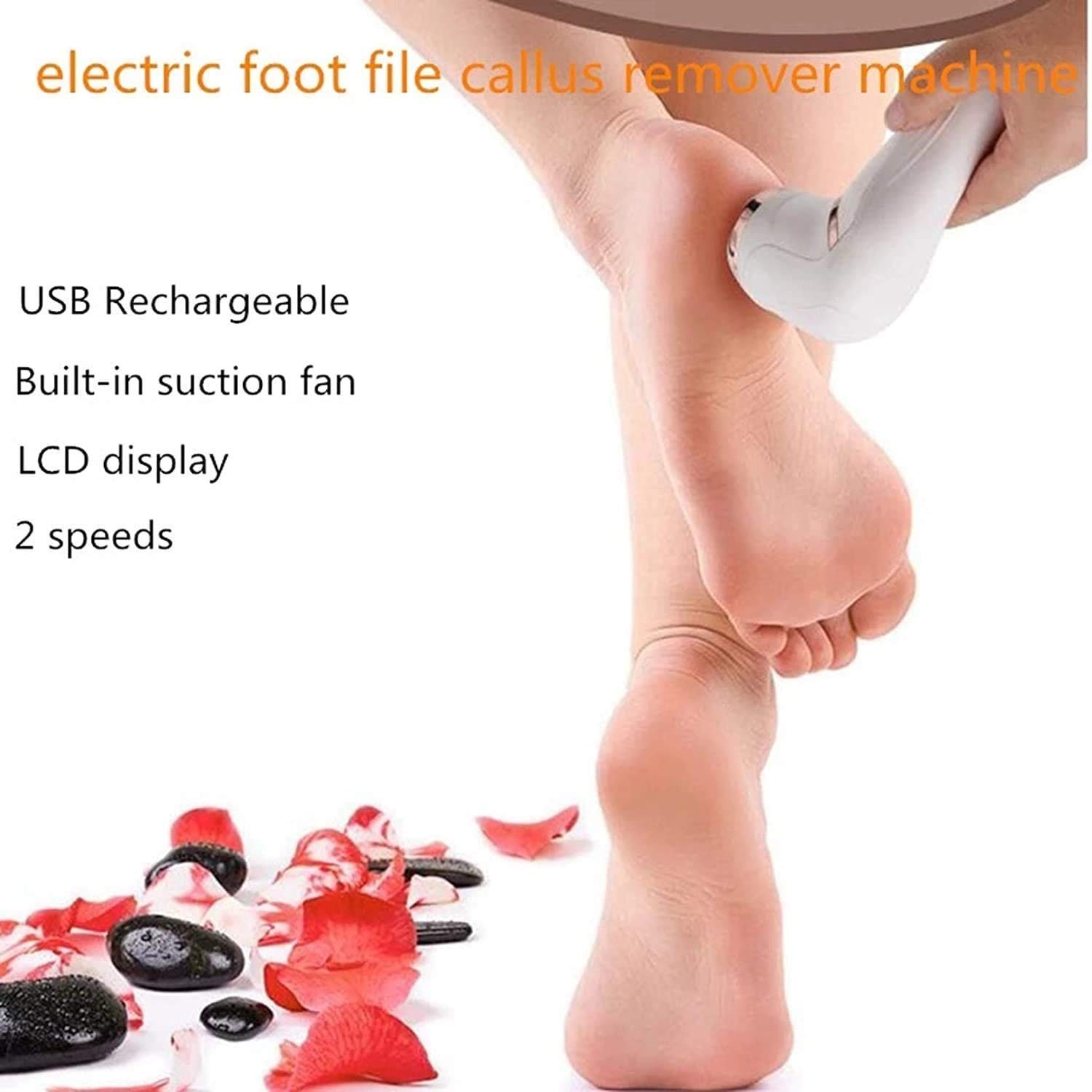 Kit de removedor de Callos eléctricos, removedos Recargables 3 Cabezas de molienda, Fila de pies Impermeables portátiles, Herramientas de pedicura Profesional, Cuidado de pies para Muertos, Piel