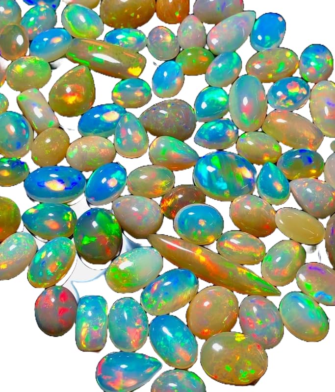 Opale éthiopienne AAA 8x10mm, lot de 2 cabochons naturels pour créer un cadeau personnalisé DIY