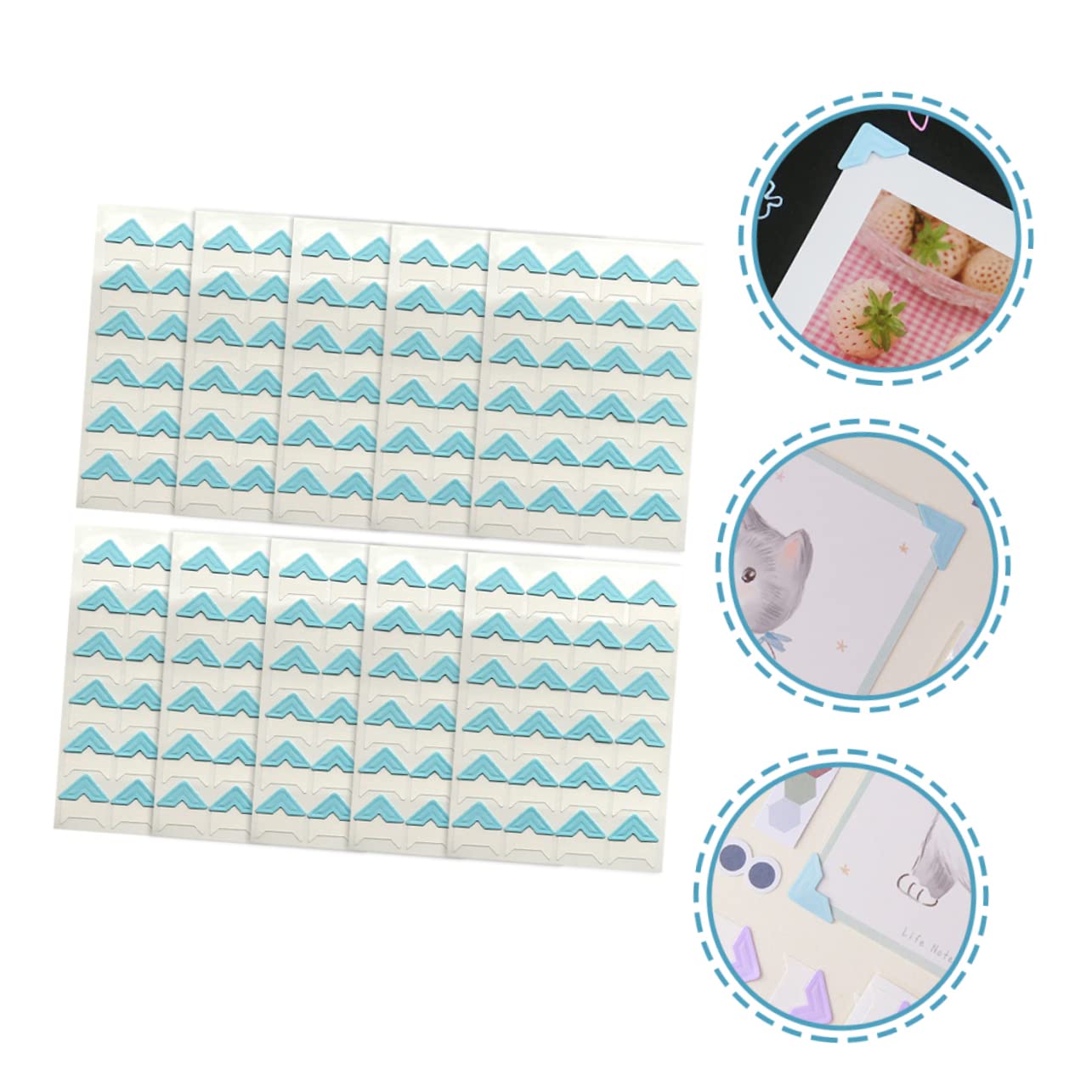 Uonlytech Photo Corners Self Adhesive Retro 10 Sheets White Scrapbook Corners for Album