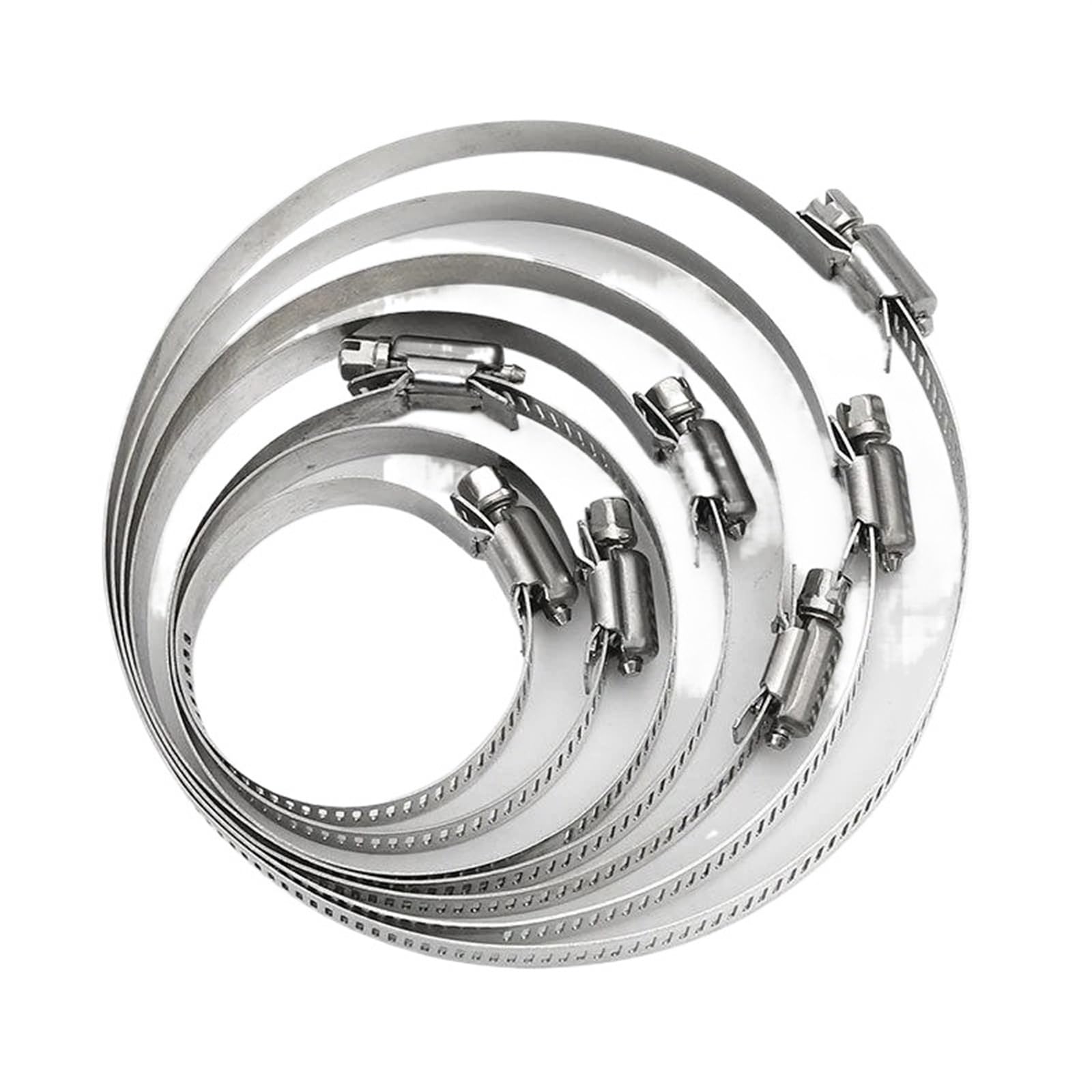 Sfoikvg One Color Hose Clips 5Pcs/Lot Screw Worm Drive Hose Clamp 304 Stainless Steel Hoop Pipe Clip For Home Water Line(16-25Mm)