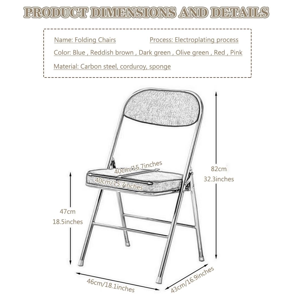 Sedia pieghevole in velluto con cuscini spessi, supporta 150 kg, design elegante per soggiorno, camera da letto o ufficio