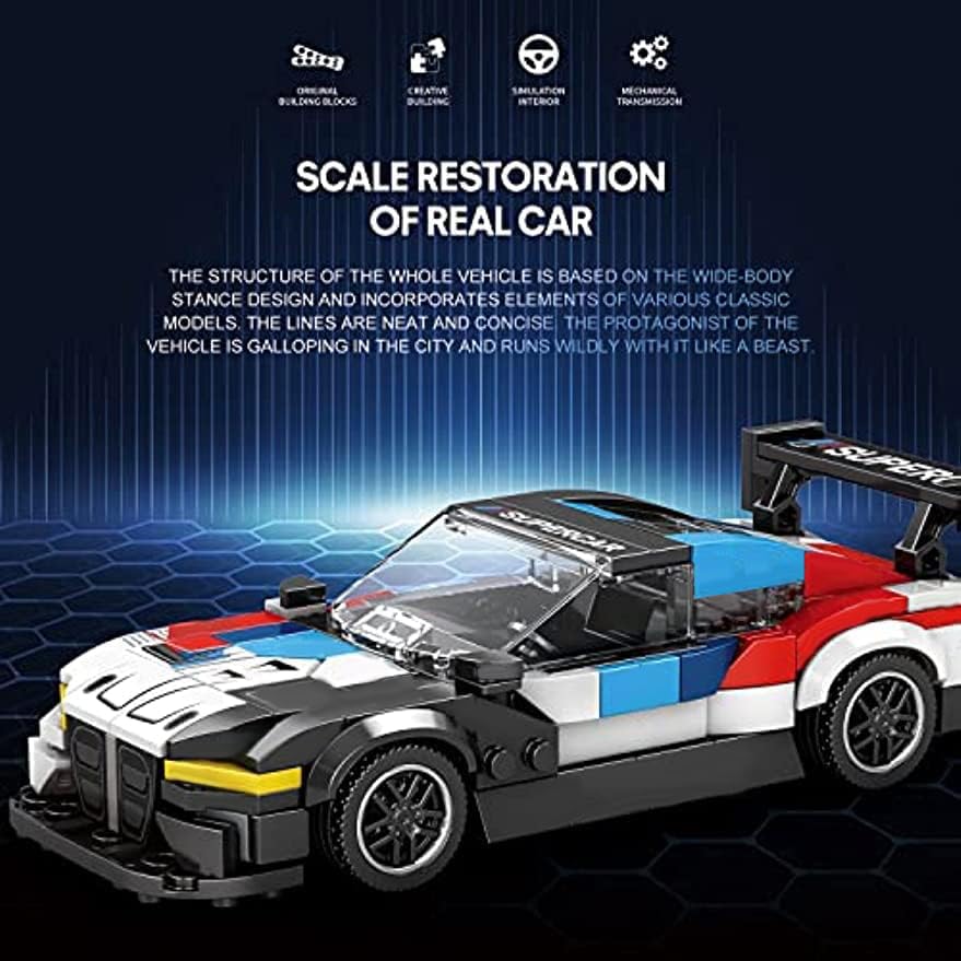Set Costruzione Auto Da Corsa 484 Pezzi - Mazzeo Giocattoli