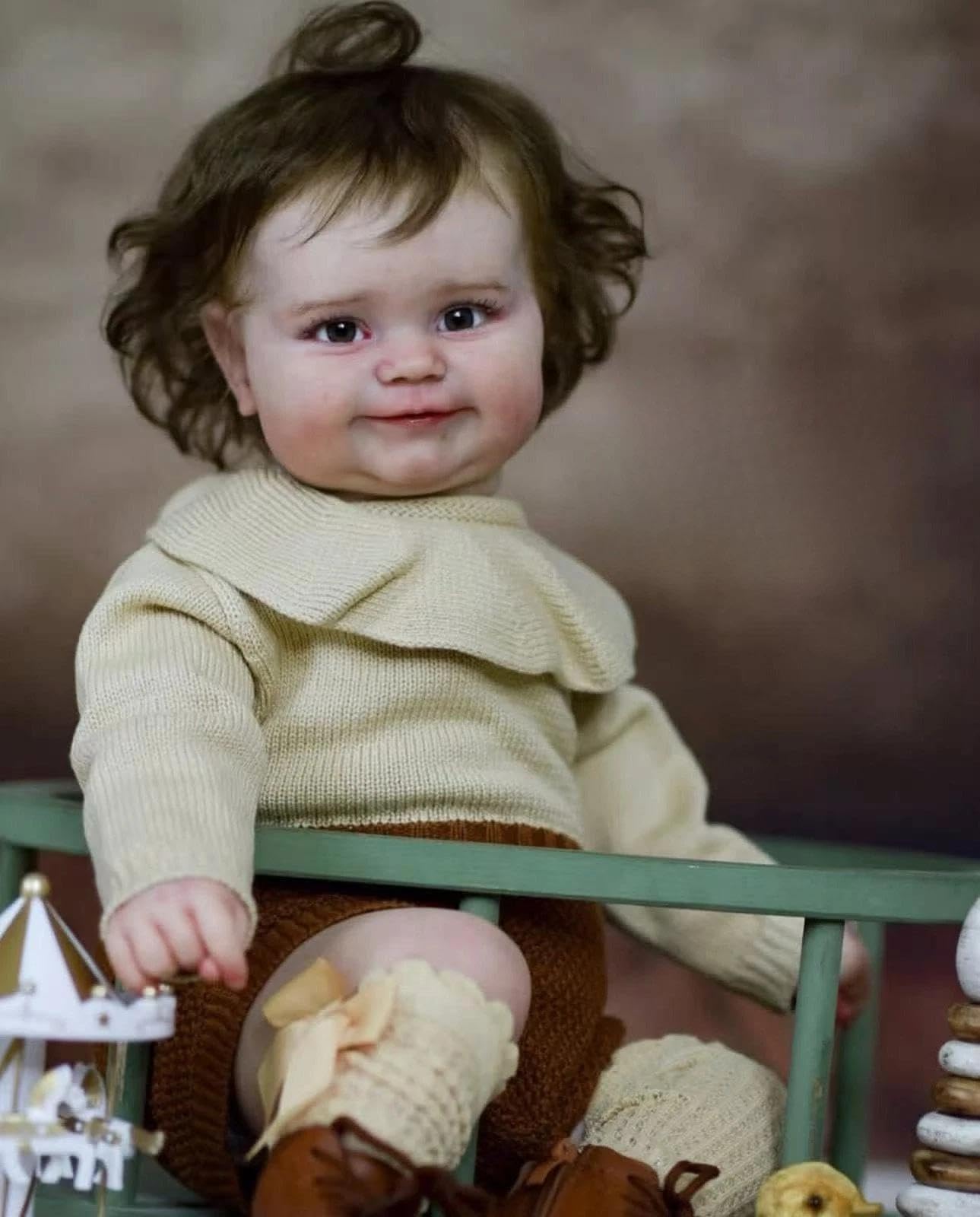 RXDOLL Prawdziwe lalki dla niemowląt, silikonowe, na całe ciało, winylowe, 50 cm, słodki uśmiech, Reborn Baby Dolls Girl Realistyczne lalki dla noworodków, realistyczne lalki Reborn z akcesoriami do