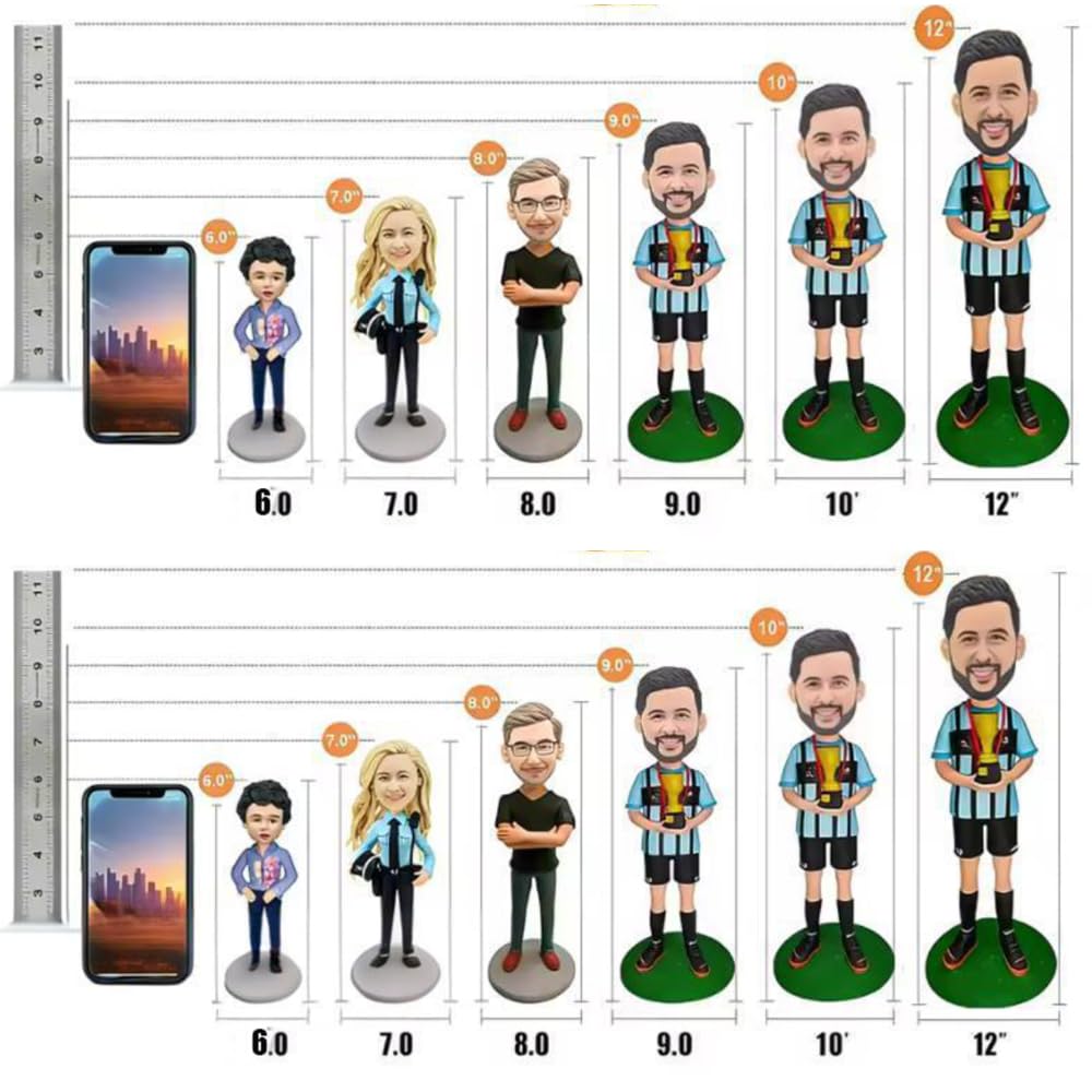 Individuelle Wackelkopf-Figur, personalisiertes Mädchen mit Bär auf Stuhl, handgefertigte Puppe aus Foto, einzigartiges Geschenk für Kindergeburtstage, Party, Heimdekoration